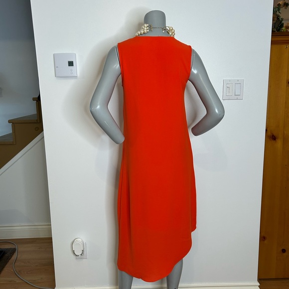 Gorgeous Joseph Ribkoff Bold Orange Asymmetrical Dress❤️M - Picture 6 of 10